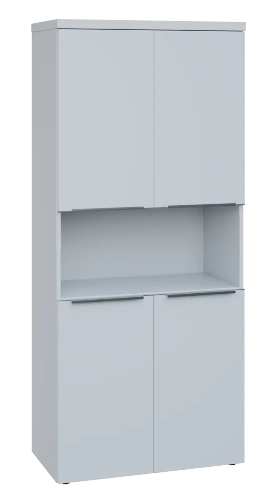 SIN 5 - 84DN kancelářská skříň, 4-dveřová/nika, 1820x800x400, bílá